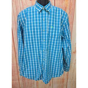 Tommy Bahama Mens Large Blue & White Checkered Long Sleeve Shirt